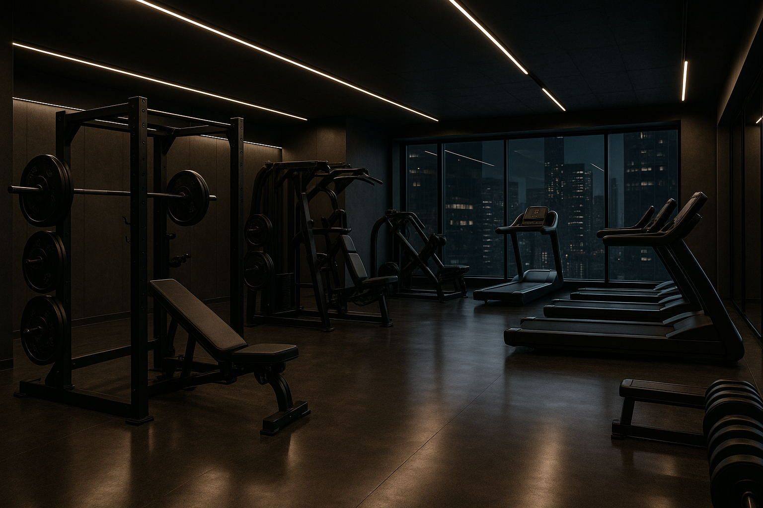 I want the image dark and its gym based. have it sleek and modern look